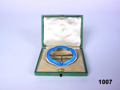 Silver and Enamel Belt Buckle