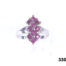 Front view of  925 Sterling silver ring set with 10 rubies from Antiques of kingston