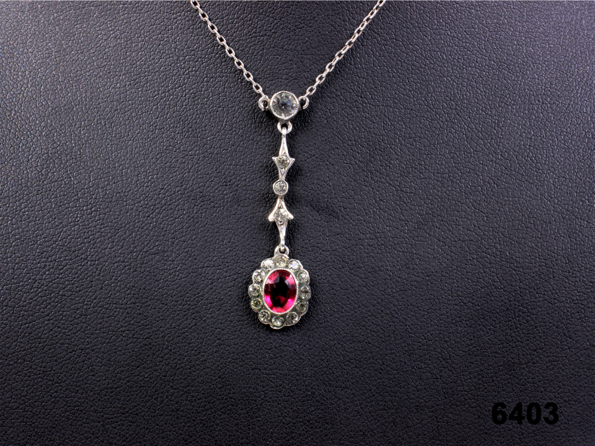 Edwardian Silver Necklace Lavalier - Image 2