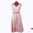 Front view of Vintage handmade dusky pink ball gown with bead detail around neck & waist from Antiques of Kingston