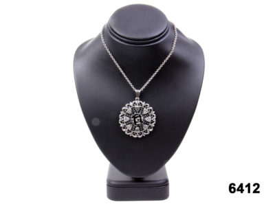 Front view of Art Nouveau Austro-Hungarian necklace, hallmarked Austria 835 on chain & hallmarked 800 on pendant c1880-1910 from Antiques of Kingston.
