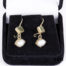 Gilt silver dangle earrings with peridot & pearl from antiques of kingston