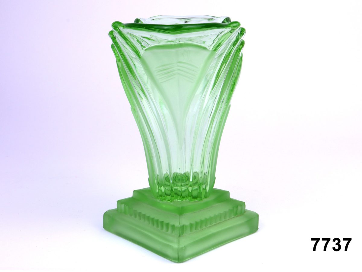 30s Deco Glass Vase - Image 3