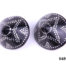 Yemenite coral clip on earrings. Vintage black coral clip-on earrings from Yemen with inlaid silver decoration. Both clips in good order. Measures 30mm in diameter and 18mm deep. Main photo of earrings from front.