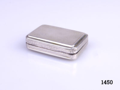 c1810 George III solid sterling silver vinaigrette with gilt interior. Birmingham assayed by John Shaw (1803-1825) Main photo of closed vinaigrette