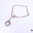 Victorian watch chain and fob in gilt metal with copper decorated fob. Empty fob shield for personalisation. Fob measures 40mm long by 32mm wide Main photo showing whole fob and chain