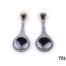 1980s Art Deco style earrings with jet & marcasite on silver. Hallmarked 925 for sterling silver.  Comes with plastic fastening at back for security. Silver butterflies can also be provided if preferred. Will be mailed boxed. Earrings weigh 11 grams. Drop length 50mm. With at widest part of earring at bottom 20mm. Main photo of both earrings laid on a flat surface