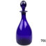 Vintage Thomas Webb Bristol blue decanter. Small chip on the collar. Measures 105mm in diameter at base and 50mm in diameter across the top. Main photo of decanter seen from n eye level angle with stopper in place