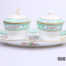 Antique 19th century Paris porcelain double condiment pots on a tray. Identical sized lidded condiment containers attached to a decorative tray. Floral design with peppermint green and gilt. In excellent condition throughout with minor marks inside the pots only. Pots measure 82mm in diameter across the top. Main photo of both pots seen from an eye level angle