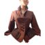 1940s Brown Fitted Jacket size 8 or small 10. In excellent condition except for hole on the right by third button from bottom. Main photo of the entire jacket seen from the front and modelled on a mannequin.
