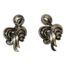 A pair of large statement designer clip on dangle earrings signed Satellite Paris c1980s. Clips in good order. Main photo of both earrings shown laid side by side on a flat surface and seen from the front.
