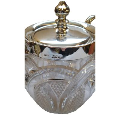 Silver Collar + Silver Lid, Twin Handled, Hallmarked : London 1901   Silversmith : John Grinsell & Sons COLLECT FROM STORE ONLY. Close up photo of the hallmark on the outer rim of barrel.