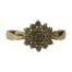 Stunningly beautiful diamond cluster ring with a thick gold band in 9 karat gold. Size P. Main photo of ring seen from the front.