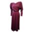 Collectable late 70s - 80s Droopy Browns Burgundy wine moss crepe (wool) dress of quality. Leg of mutton sleeves with long buttoned cuffs. Good for today's sizing 8 to 10. So much fabric in skirt and has POCKETS! we all love pockets....no faults perfect condition. Main photo of full length of dress seen from the front.