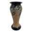 Antique Royal Doulton Lambeth Ware salt-glazed stoneware vase. Decorated by Emily Poubington and dated c1905. Measures 100mm in diameter at base. COLLECT FROM STORE ONLY. Main photo showing the whole vase from an eye level angle.