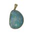 24 karat gold pendant with boulder opal. Stunning boulder opal with flashes of green and orange in a 14karat gold setting. The pendant bail has 3 small round cut diamonds for added sparkle.                                                      Pendant drop length 35mm from top of bail and 20mm at widest. Main photo showing pendant laid on a flat surface and seen looking straight down from above. The diamond in the bail is visible and the beautiful specks of colour in the opal.