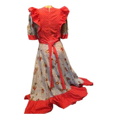 Very rarely found Miss Mouse garments from the early 70s always wacky prints.  This cotton dress has Beatrix Potter print and size 14 from then so best for todays size 12. Please read the write up in photos section. Photo of the back of the dress in full.