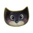 Modern vintage cat ring by Taratata. Fun cat ring made from upcycled gilt metal with enamel and additional recycled extras in this instance, the cats whiskers! Size P ~ P.5 / 8 with slight room for movement. Ring front measures 28mm by 20mm at ears. Main photo of the ring front which is basically a crtoon image of a cats head. The cat is cute with big eyes.
