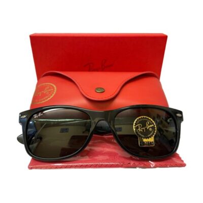 Modern pair of Wayfarer Ray-Ban x Disney sunglasses. New and never worn modern pair of limited edition Ray-Ban sunglasses cebrating Mickey Mouse! Very subtle with Mickey only visible on the arms of the glasses. Comes complete with red vinyl case, red cleaning cloth, certificate of authenticity all in original box. When fully open measures 135mm at arm tips. Main photo of sunglasses displayed outside of the case and sitting on top of the red cleaning cloth which is in its plastic pocket. The case is displayed behind the glasses and the box is behind the case!