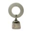 Vintage silver baby rattle and teething ring. A quality vintage piece with hallmarked sterling silver rattle attached to plastic teething ring with sterling silver buckle design link. Made by Webster. Hallmarked Sterling and maker initialled (WEB) to one side of rattle and to the pendant bail. Ring measures 44mm in diameter. Main photo of rattle shown upright with the teething ring also shown upright. Taken from the side where the buckle detail to the bail is visible.