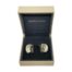 Georg Jensen silver clip-on earrings c1990s. A generous sized pair of modernist sterling silver clip-on earrings designed by Nanna Ditzel for Georg Jensen. Comes in original box. Both clips are in good working order. Hallmarked Georg Jensen 925 with No367 to the base of the clips and import silver mark to back of earrings. Measures 28mm by 25mm. Main photo of earrings displayed inside the original Georg Jensen box. The earrings are laid on their side and Georg Jensen mark is visible inside the lid.
