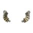 Sterling silver earrings with Madama Akoya pearls. Beautiful fan like sterling silver earrings each set with 5 small pearls at the top outer curve and one larger pearl to the end. The industrial look finish of the silver compliments the pale grey hue of the pearls perfectly. Hallmarked S925 to the back. Drop length approximately 30mm and 10mm at widest. Main photo of the earrings displayed on a stand. and seen forward facing. The small pearls are in a row along the outer curve of the silver fan shape and the larger single pearl is at the end of the fan.