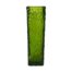 Art glass vase by Davidson. A green British glass vase in a bark like texture. Often mistaken for Whitefriars, this vase design from the Luna range, was made by Davidson in 1966 after they became Brama Teams Glassworks. Main photo of vase seen from an eye level and showing one side only.