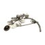 Art Nouveau sterling silver branch brooch. Pretty brooch in the form of a branch with leaves and a single deep red garnet cabochon at the tip and a freshwater pearl mid way. Hallmarked 925 to the back of the brooch on stem. Main photo of brooch seen with garnet end to the left and stalk end to the right. The branch is seen arched like a rainbow.