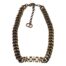 Dior J'Adior necklace. Antiqued chunky bronze choker/collar necklace with 'J'ADIOR' to the front by Christian Dior. Slightly adjustable from 365mm to 445mm and approximately 10mm wide. Min photo of choker laid out on a flat surfacewith the lettering J'Adior along the centre bottom of picture and the clasp area to the top. The extension chain is shown hanging down the middle top.