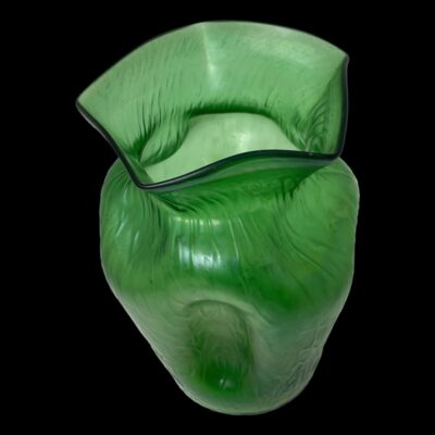 Photo of vase seen from a slightly raised angle peering into the mouth a little.