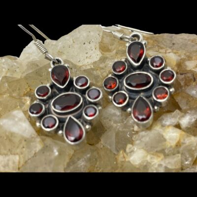 Close up photo of the earrings shown forward facing.